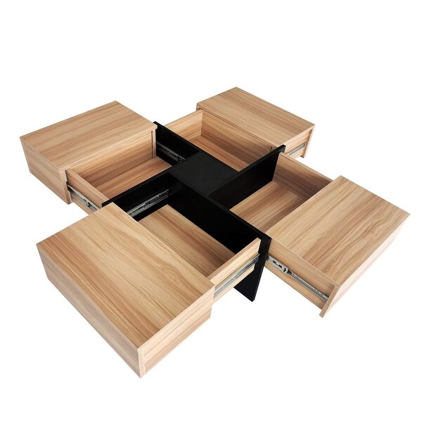 Coffee Table with 4 Hidden Storage Compartments