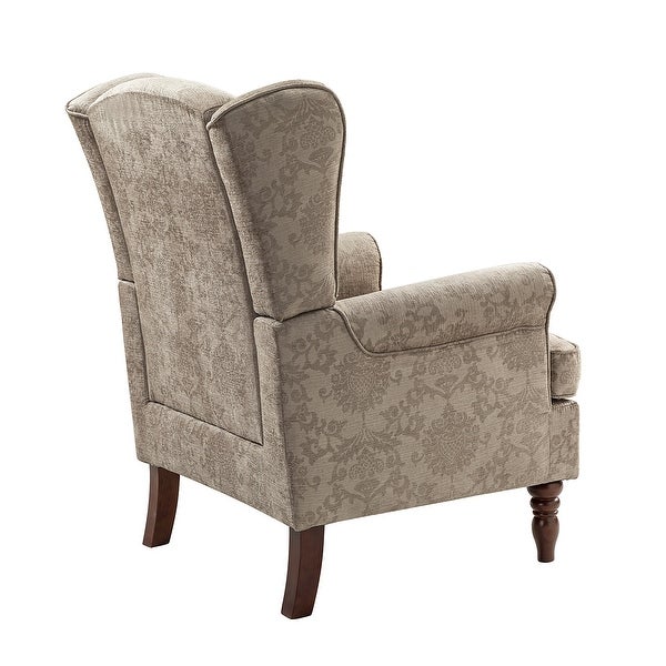 Epimethis Traditional Fabric Accent Armchair with Turned Legs by HULALA HOME