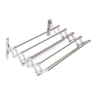 YIYIBYUS 31.5 in. x 5.7 in. Silver Stainless Steel Folding Telescopic Towel Rack Garment Rack HG-ZTYJ-6572