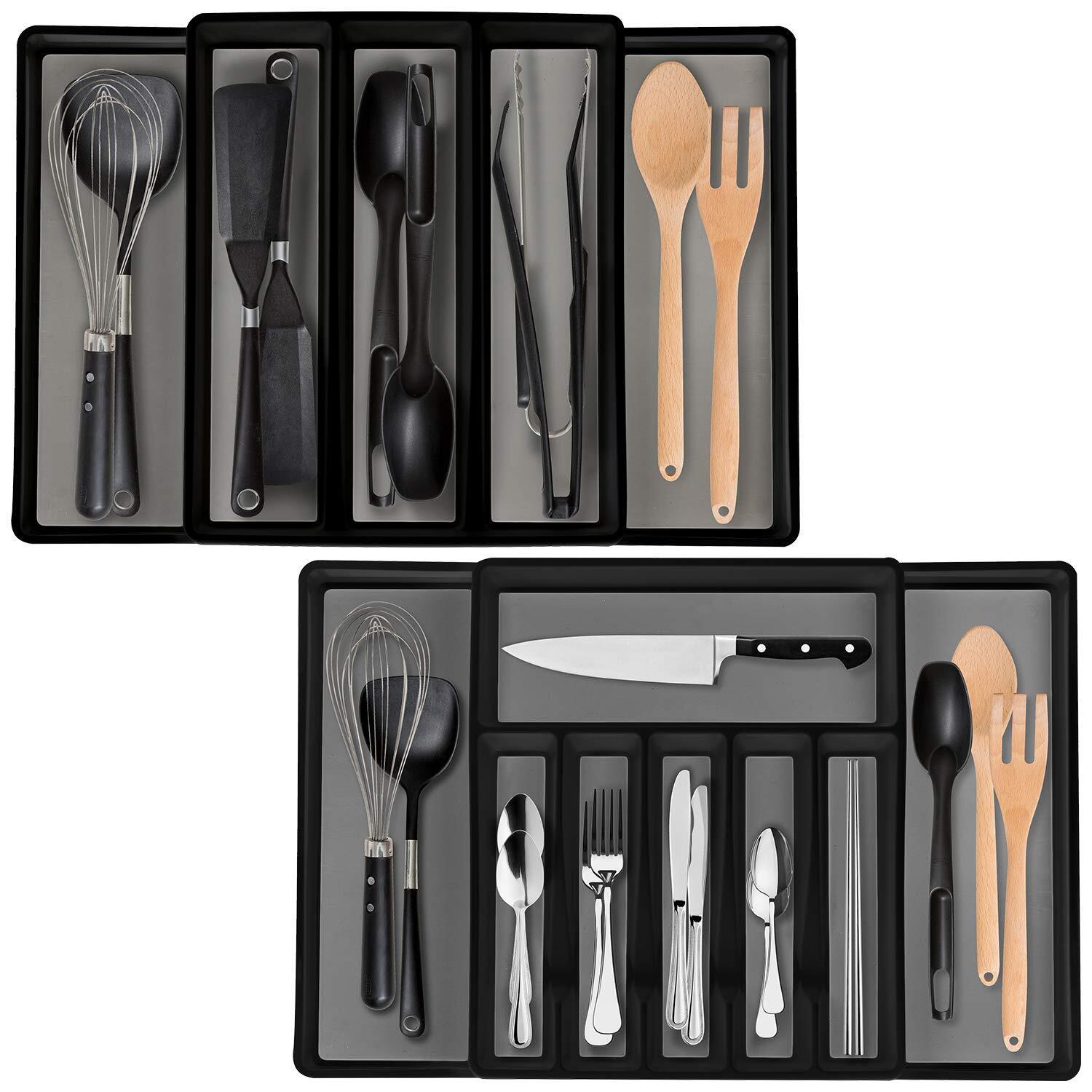 Expandable In Drawer Cutlery Organizer & Utensil Tray Set