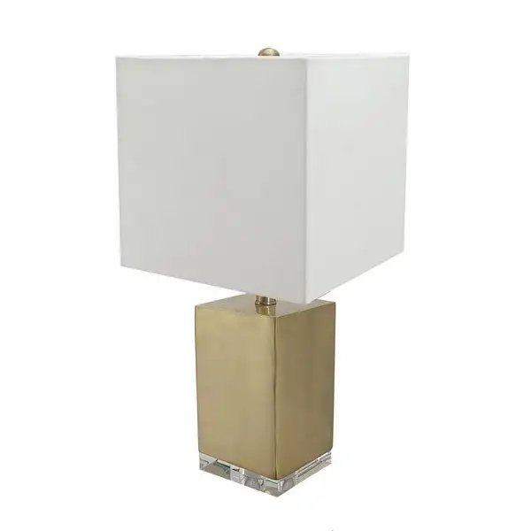 AandB Home Metal Square Table Lamp - Gold/White