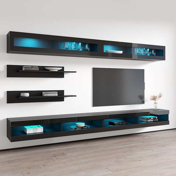 Fly I2 34TV Wall-Mounted Floating Modern Entertainment Center