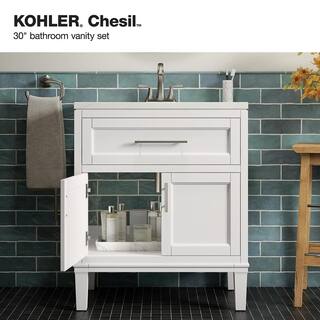 KOHLER Chesil 30 in. W x 18.89 in. D x 36.14 in. H Bathroom Vanity in White with Bianco Bella Top R35903-ASB-0