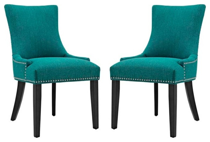 Marquis Dining Side Chair  Fabric  Set of 2   Contemporary   Armchairs And Accent Chairs   by Uber Bazaar  Houzz