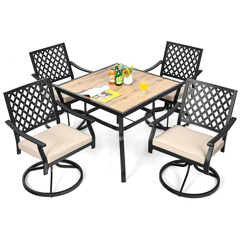 Patio Metal Square Dining Table For Garden And Poolside