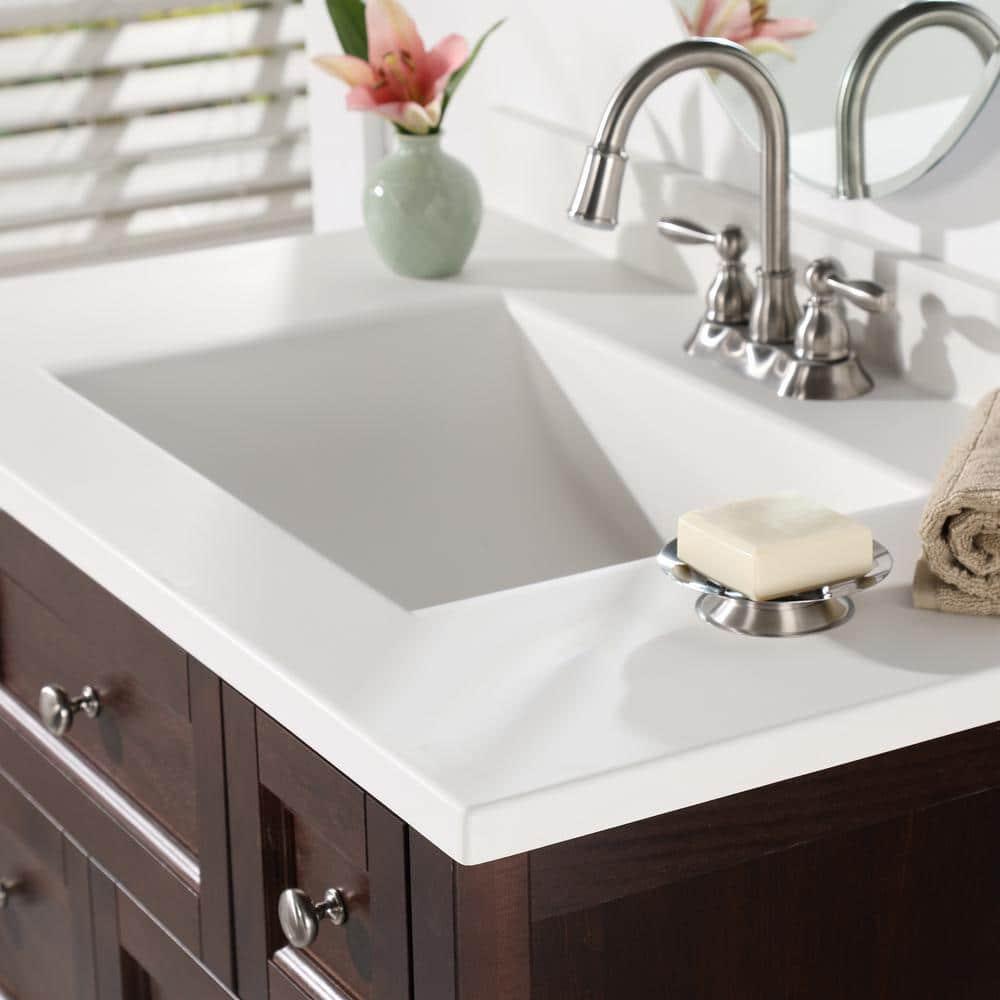 Swan Contour 49 in W x 22 in D Solid Surface Vanity Top with Sink in Ice