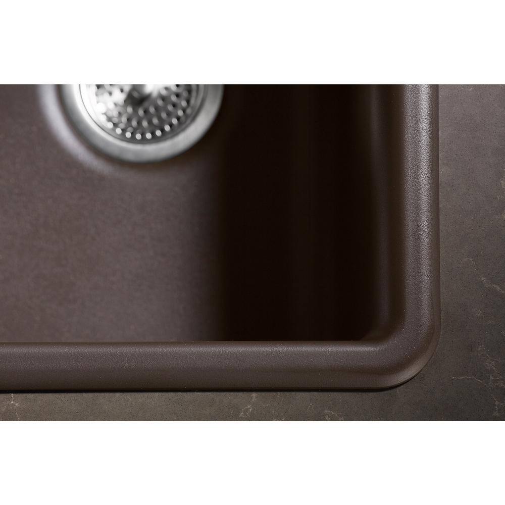 KOHLER Kennon Neoroc Matte Brown Granite Composite 33 in. Single Bowl Drop-In or Undermount Kitchen Sink K-RH8437-1-CM2