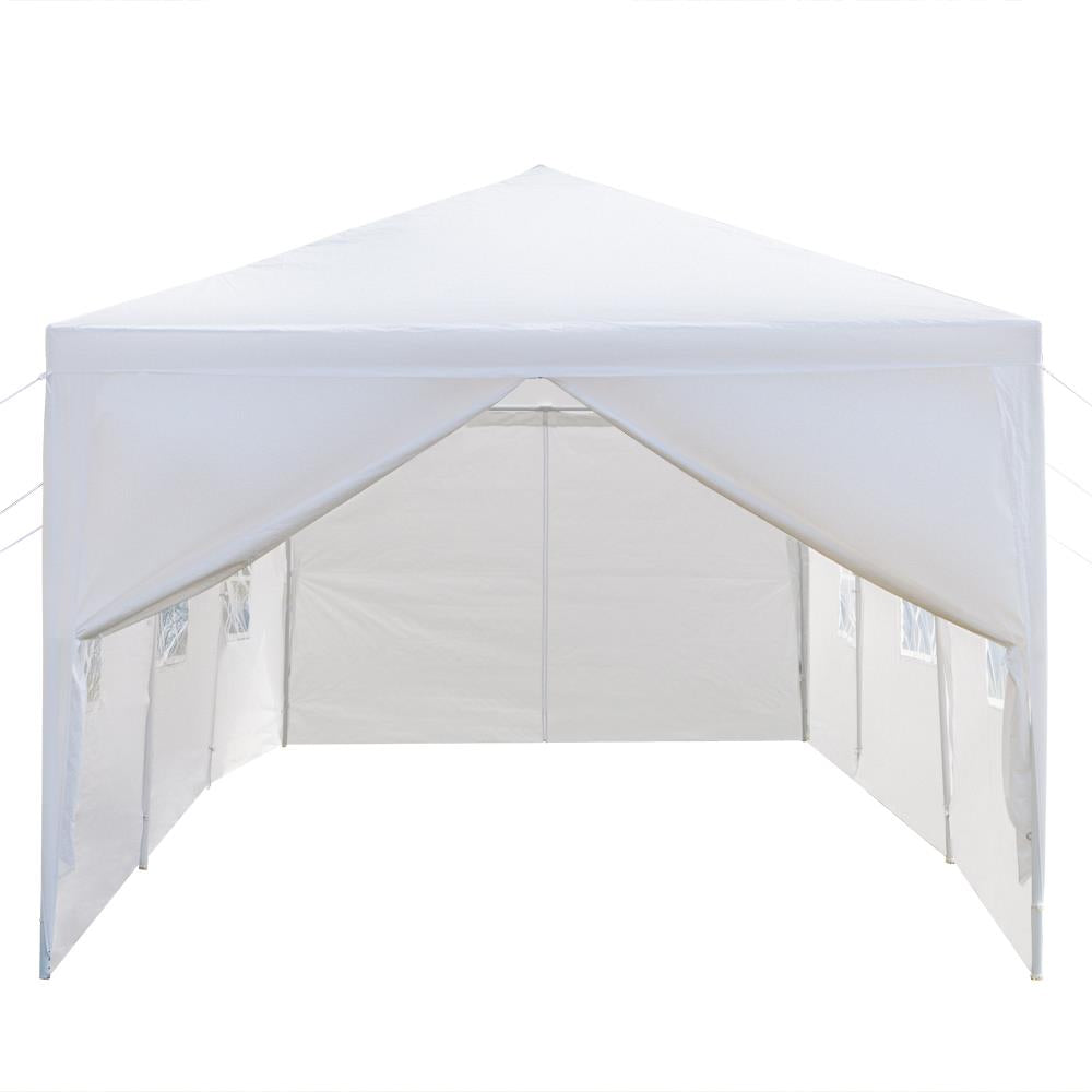 Zimtown 10'x30' canopies Outdoor White Canopy Screen Sun Shelters Houses Gazebos with 8 Sidewalls