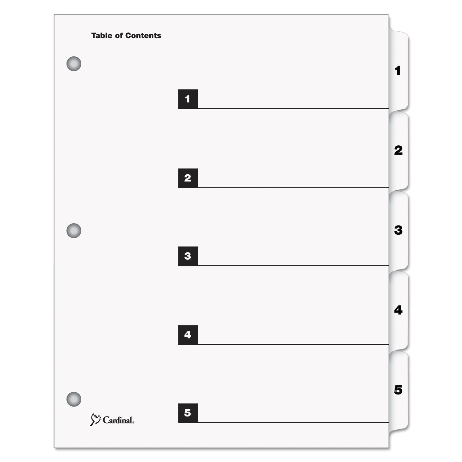 QuickStep OneStep Printable Table of Contents and Dividers by Cardinalandreg; CRD60533