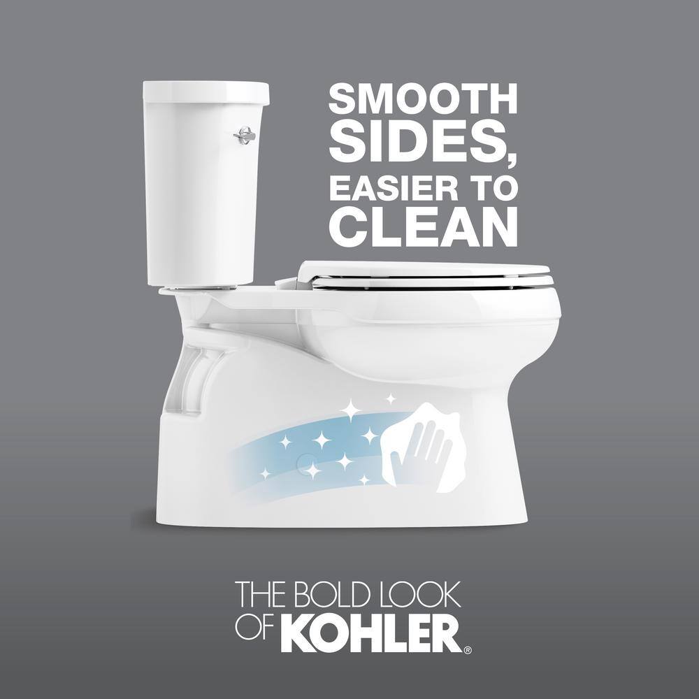 KOHLER Gleam 2-Piece Chair Height 1.28 GPF Single Flush Elongated Skirted Toilet in White Seat Included (6-Pack) K-31674-6-0