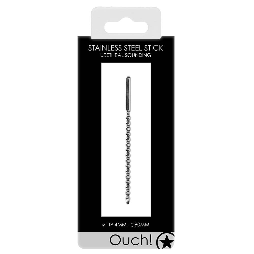 Ouch! Multi Beaded Steel 4mm Urethral Sounding Stick