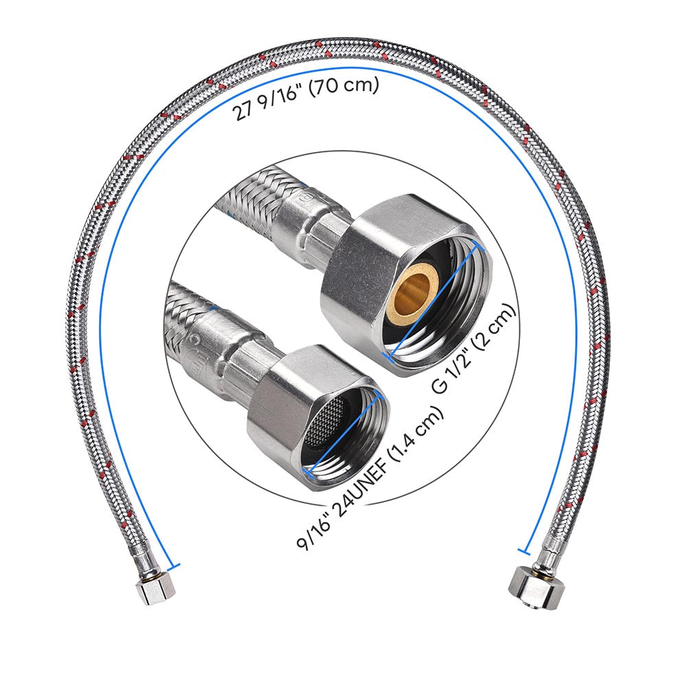 Aquaterior Faucet Supply Lines 3/8 in. Comp x 1/2 in.x 28 in.