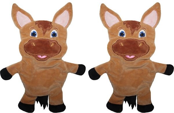 Piggy Poo and Crew Horse Paper Crinkle Squeaker Toy， 2 count