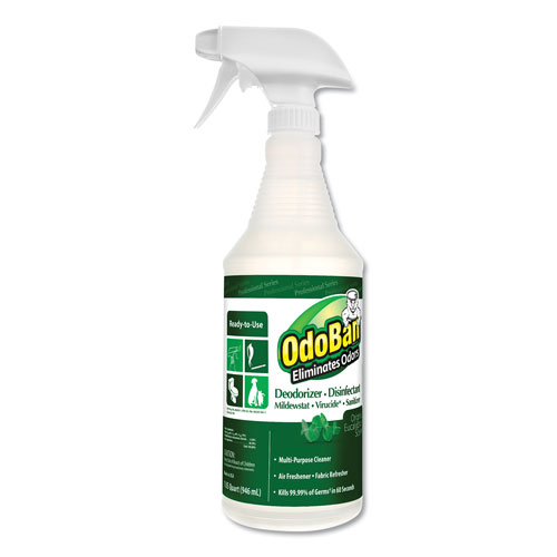 OdoBanandreg; Professional Series Deodorizer Disinfectant | 32oz Spray Bottle， Eucalyptus Scent | ODO910062QC12