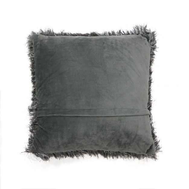 Oversize Ella Shaggy Fur Square Throw Pillow Lush D cor