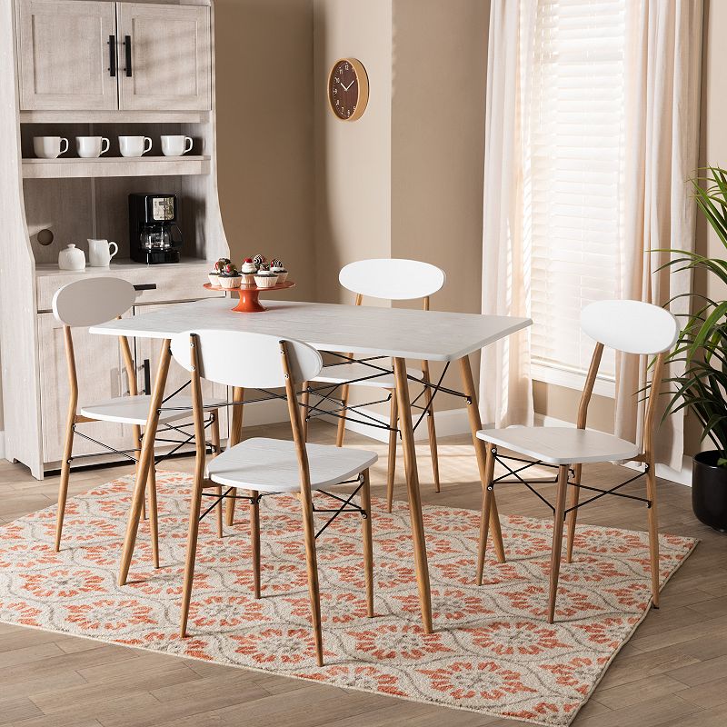 Baxton Studio Wayne Dining Table and Chair 5-piece Set