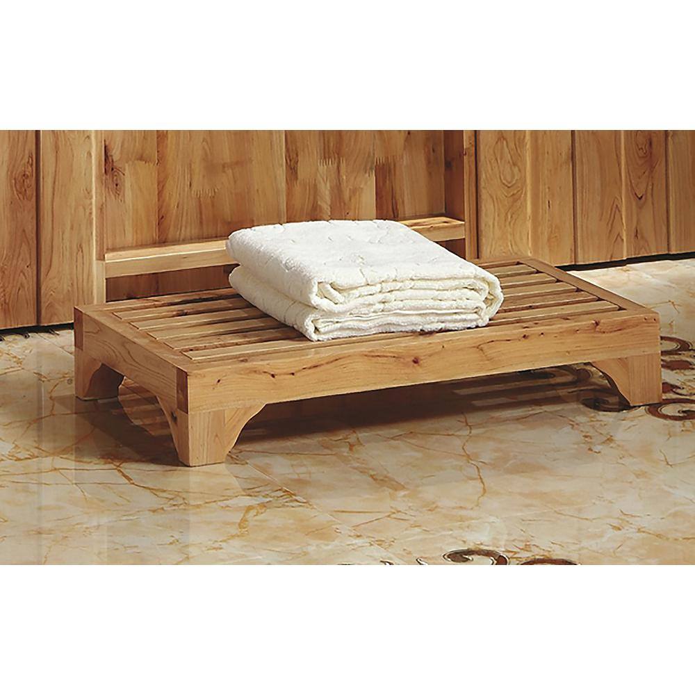 ALFI BRAND AB4409 23.63 in. x 4 in. Stool in Natural Wood AB4409