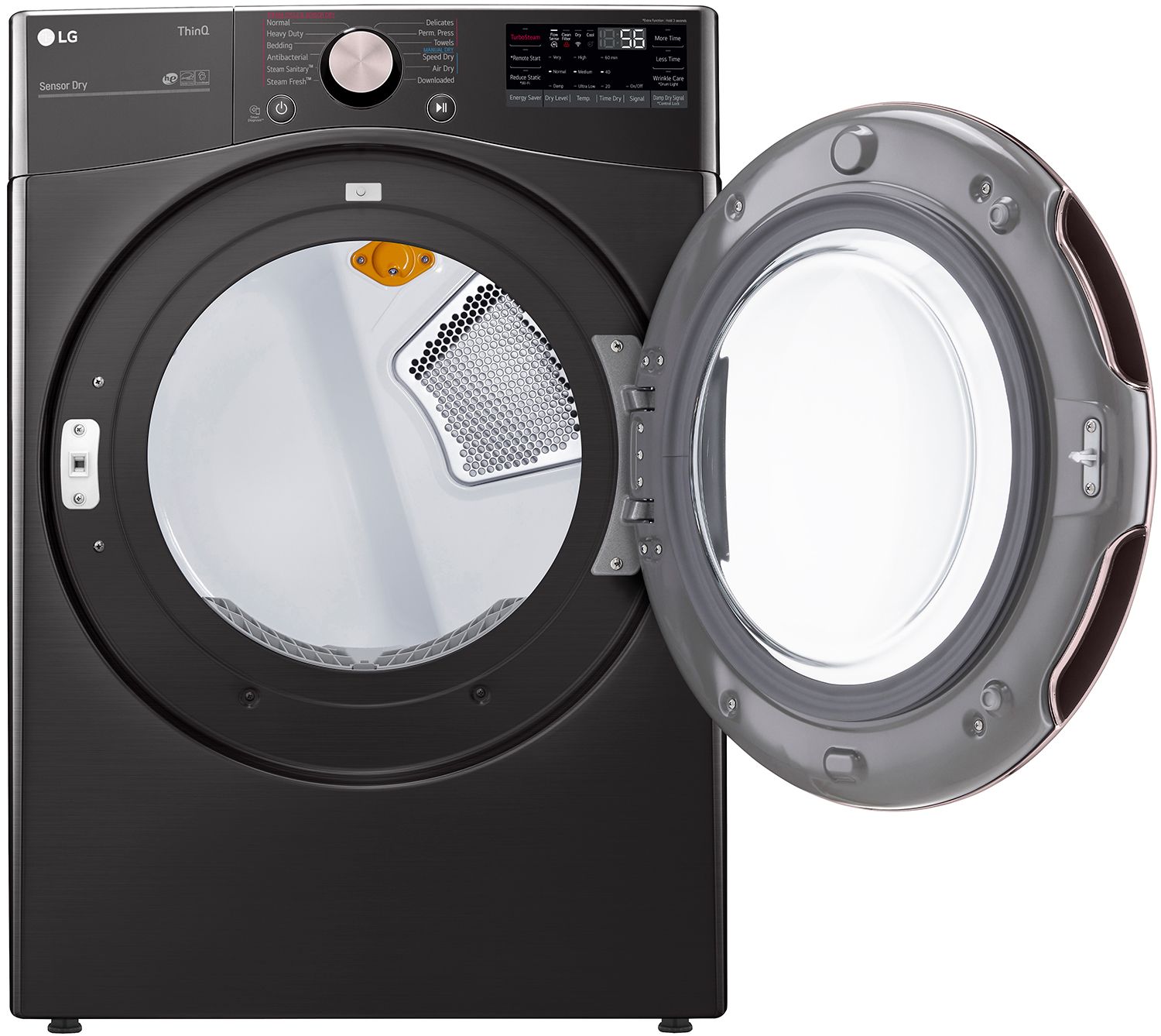 LG 7.4 Cu. Ft. Black Steel Smart Wi-Fi Enabled Front Load Electric Dryer With TurboSteam And Built-In Intelligence