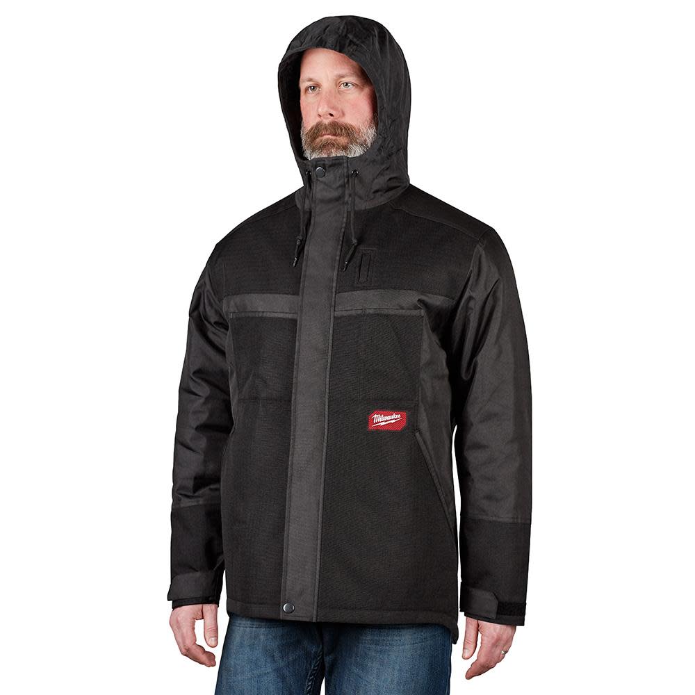 Milwaukee M12 Heated Jacket AXIS Layering System with GridIron Workshell Kit Black Large