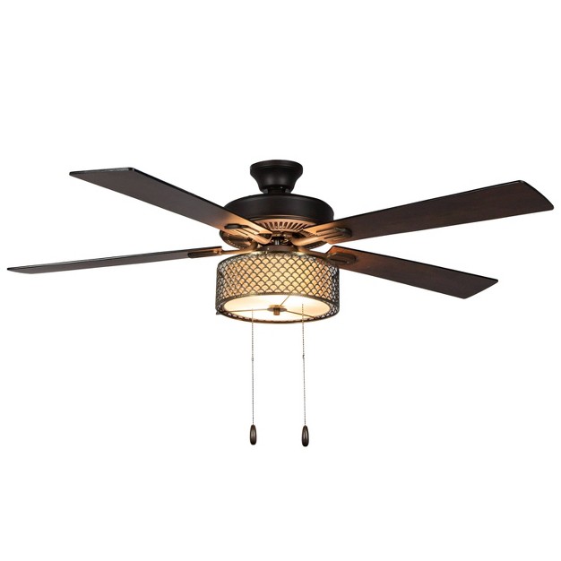 Led 5 blade Bronzed Wave Lighted Ceiling Fan River Of Goods