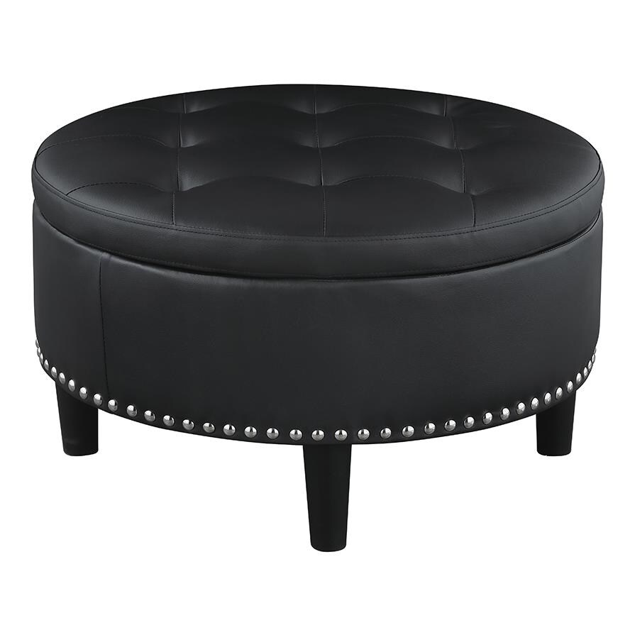 Coaster Furniture Jace Upholstered Storage Ottoman Black