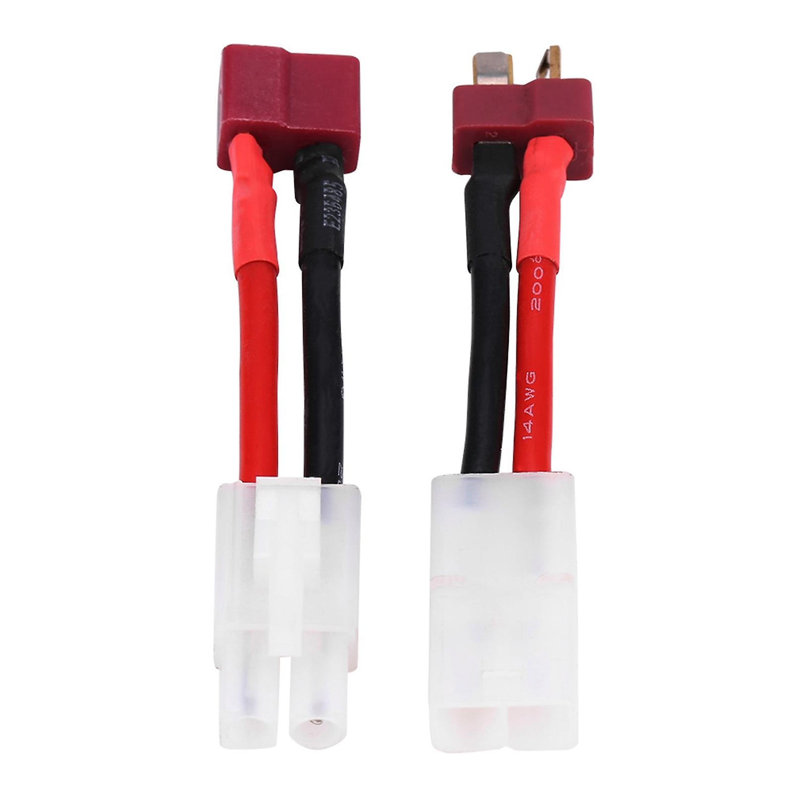 2pcs/set T Plug Female / Male To Tamiya Male / Female Adapter Cable 14 Awg Wire Rc Accessory