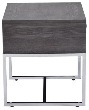 ACME Iban End Table in Gray Oak and Chrome   Contemporary   Side Tables And End Tables   by Homesquare  Houzz