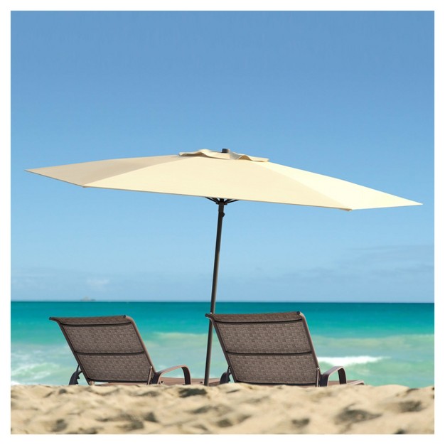 7 5 x27 X 7 5 x27 Uv And Wind Resistant Beach patio Umbrella Warm White Corliving