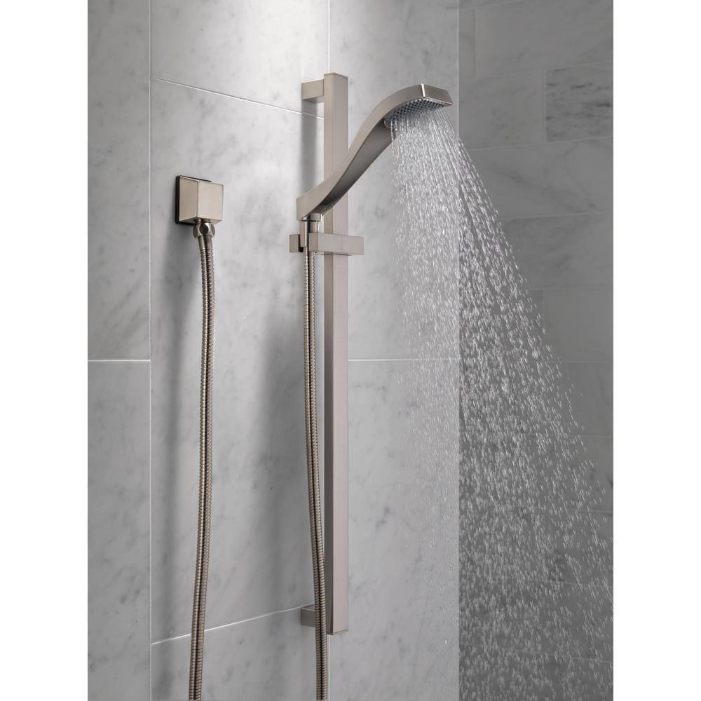 Delta Dryden 1-Spray Patterns 1.75 GPM 3.91 in. Wall Mount Handheld Shower Head in Stainless 57051-SS