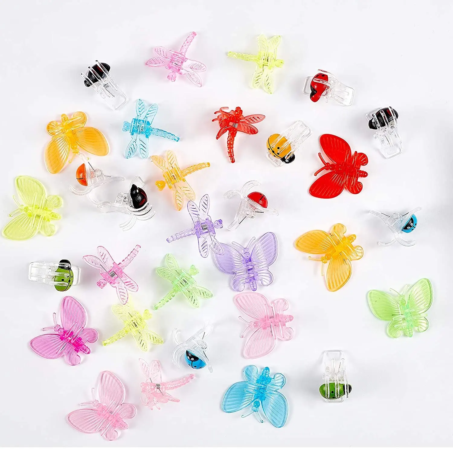 Garden decoration outdoor indoor ornament plant flower support girl hair butterfly claw clip