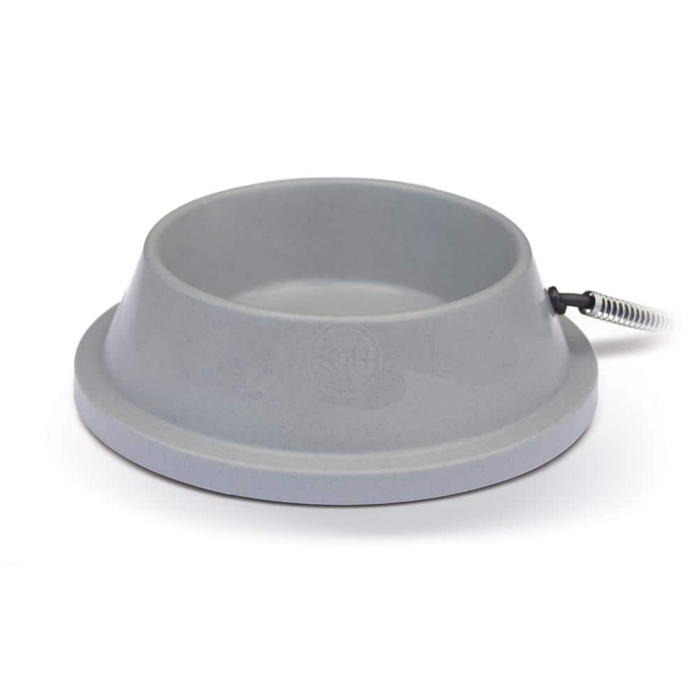 K&H 32 oz. Plastic Heated Water Dish Slate Gray 100213010