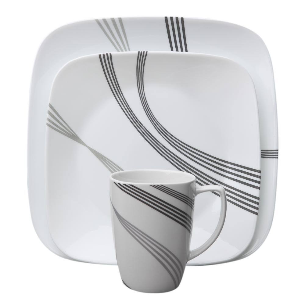 Corelle Boutique 16-Piece Modern Urban Arc Porcelain Dinnerware Set (Service for 4) 1085768