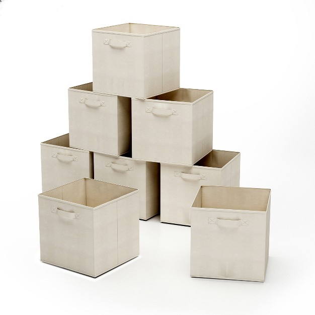 Hastings Home Set Of Storage Cubes Beige 8 Pieces