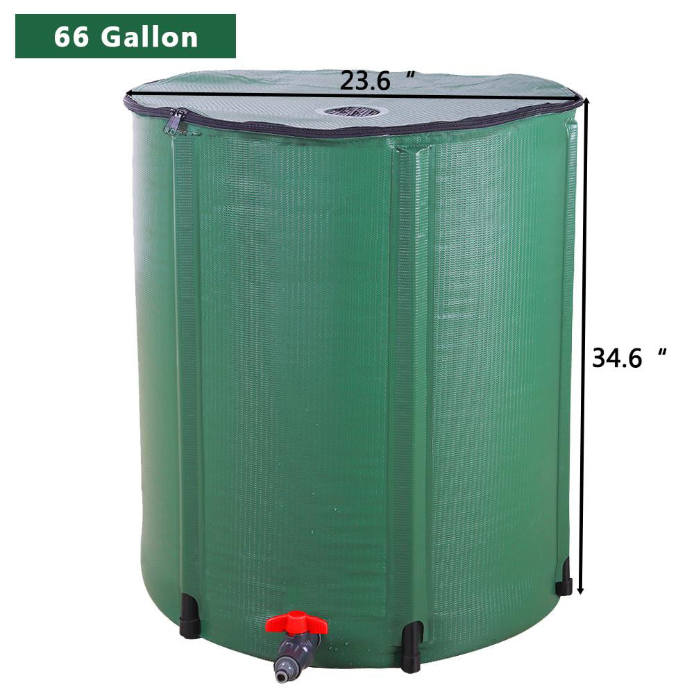 Zimtown Rain Barrel Farms Water Storage Saver Green 66 Gallon