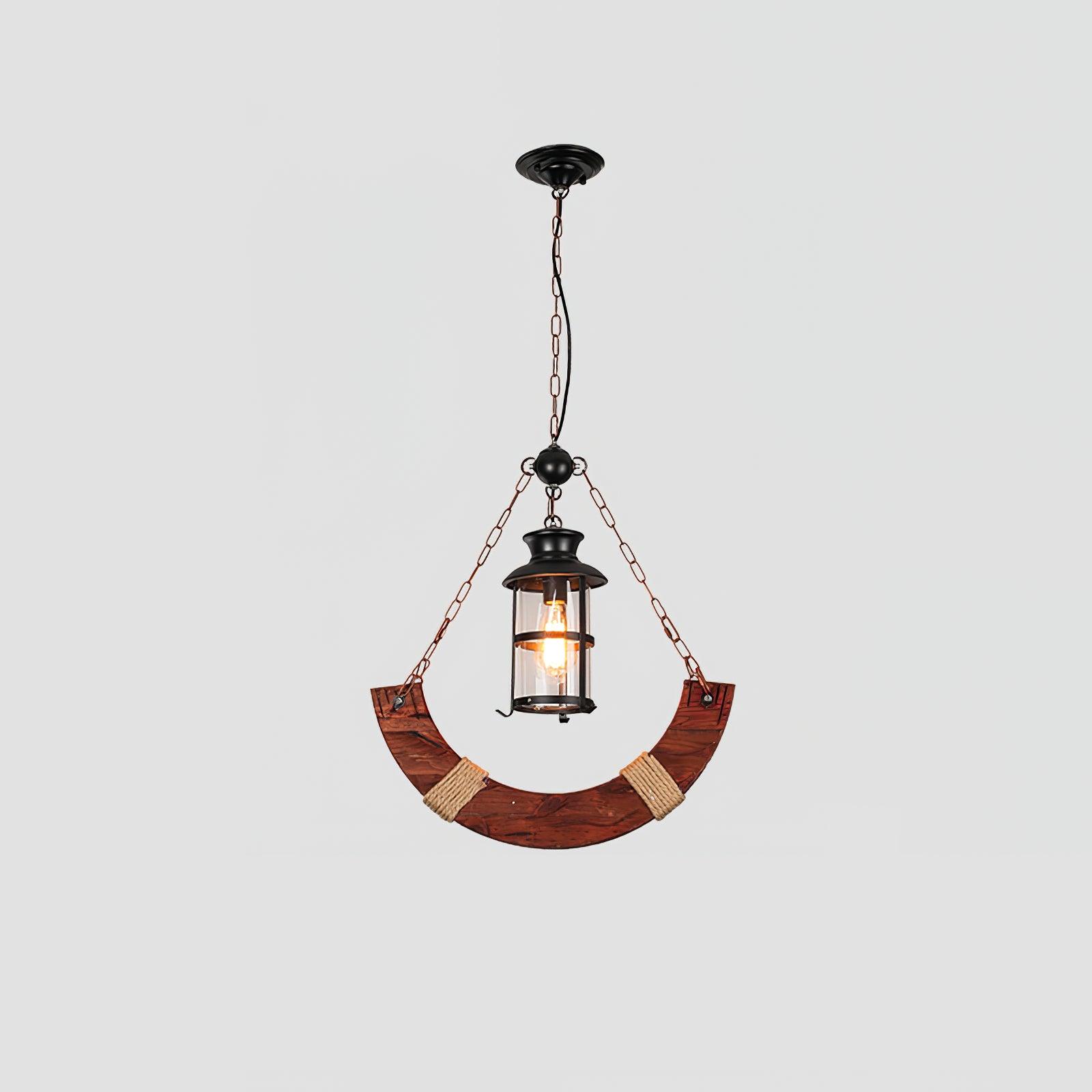 Nautical Industrial Style Wooden Chandelier