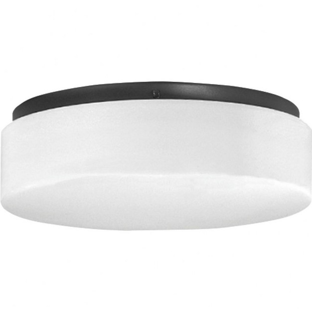 Progress Lighting Drums And Clouds 1 light Led Flush Mount Black Finish Acrylic Shade