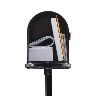 Architectural Mailboxes Mailbox To Go Black Medium Steel All-In-One Mailbox and Post Combo MC11KITBAM