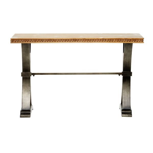 Brown Metal Industrial Console Table 31 x 51 x 16