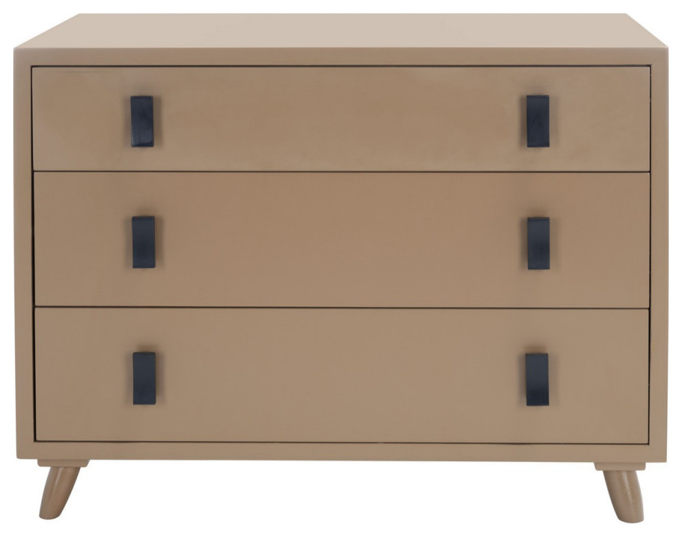 Rudy 3 Drawer Chest Taupe/Black   Midcentury   Accent Chests And Cabinets   by V.S.D Furniture  Houzz