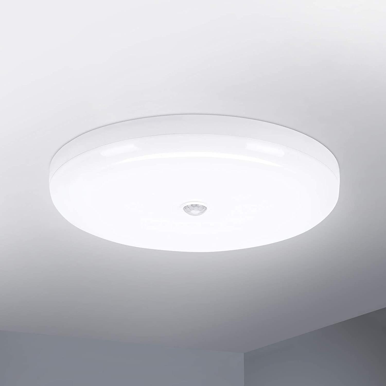 30w Led Ceiling Light With Motion Sensor Ip56 2400lm Cool White 6500k，25cm