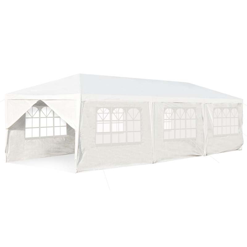 10 x 30 FT Outdoor Gazebo Canopy Tent Party Wedding Event Tent with 6 Removable Sidewalls & 2 Doorways