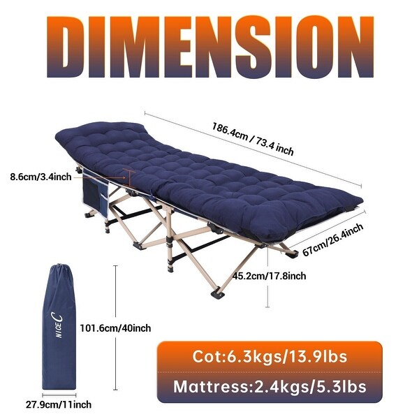 Cot，Camping Cot，Heated Camping cot with 10000mAh Power Bank Heavy Duty Holds 500 Lbs