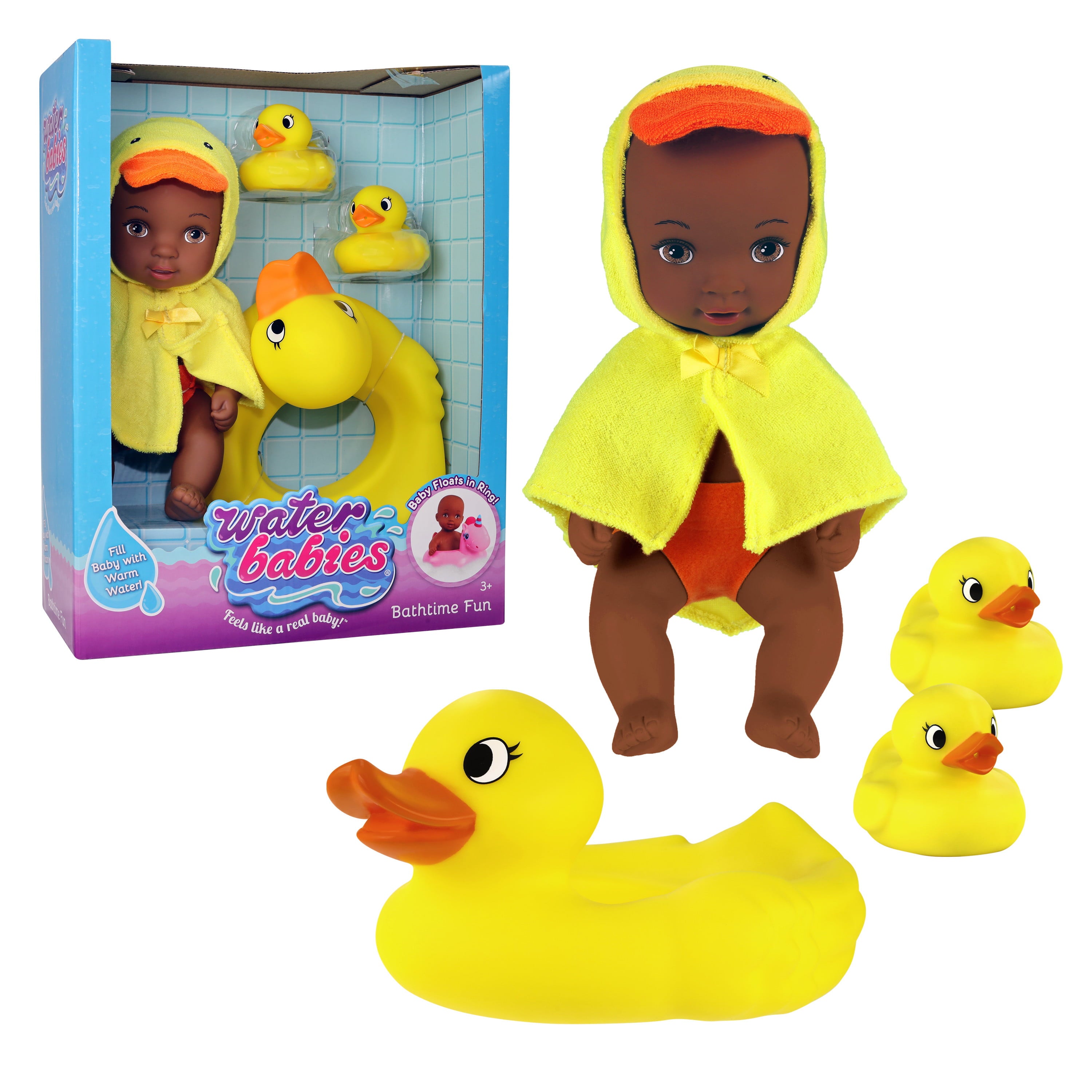 Waterbabies Doll Bathtime Fun， Duckie， Water Filled Baby Doll，  Kids Toys for Ages 3 Up， Gifts and Presents