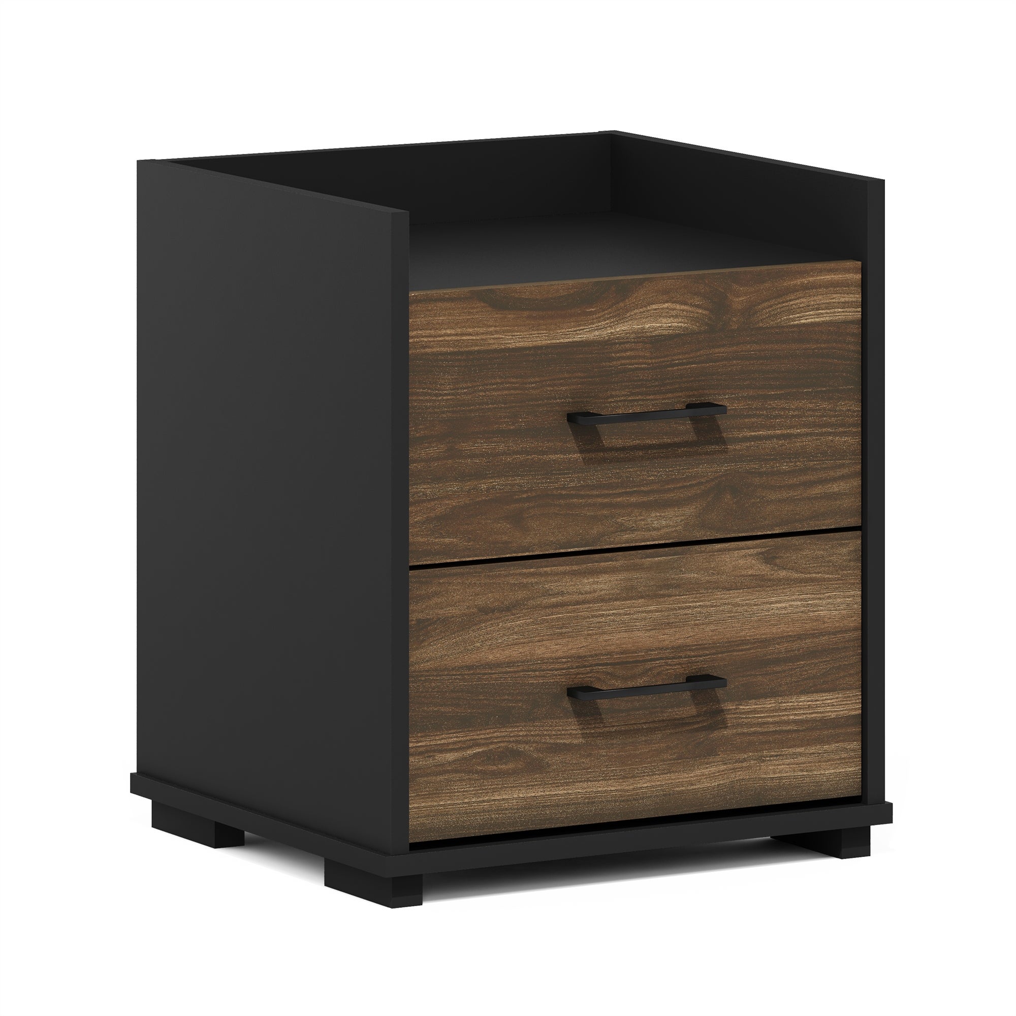 Furinno Tidur Modern Bedroom Bedside Tables Handle 2-Drawer Chest Nightstand - - 37245987