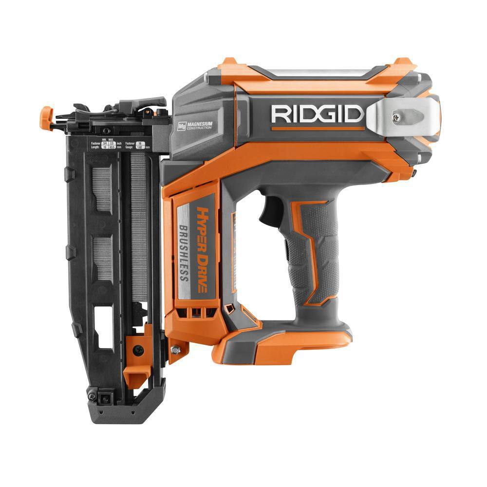 RIDGID 18V Brushless Cordless HYPERDRIVE 16-Gauge 2-12 in. Straight Finish Nailer with 4.0 Ah Lithium-Ion Battery R09892B-AC87004