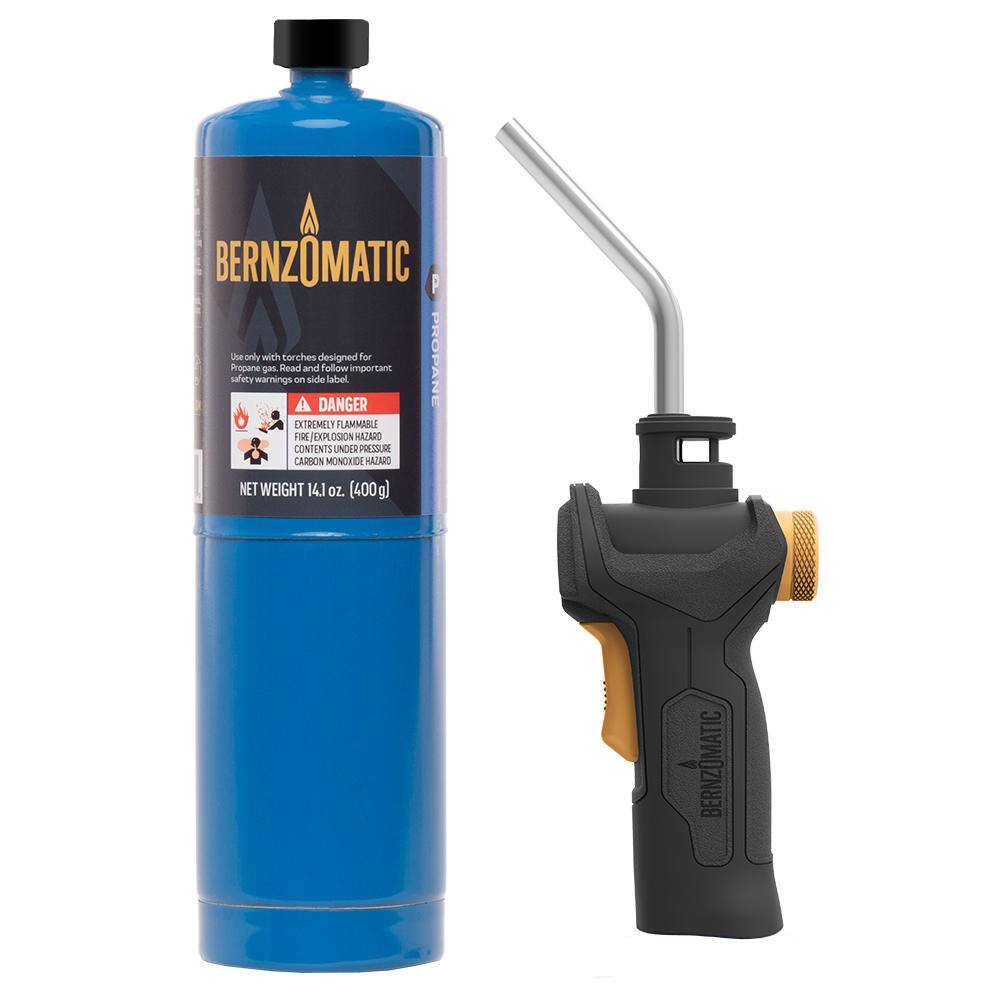 Bernzomatic Trigger Ignition Start Torch Kit with 14.1 oz. Handheld Propane Gas Cylinder and Adjustable Flame 361479