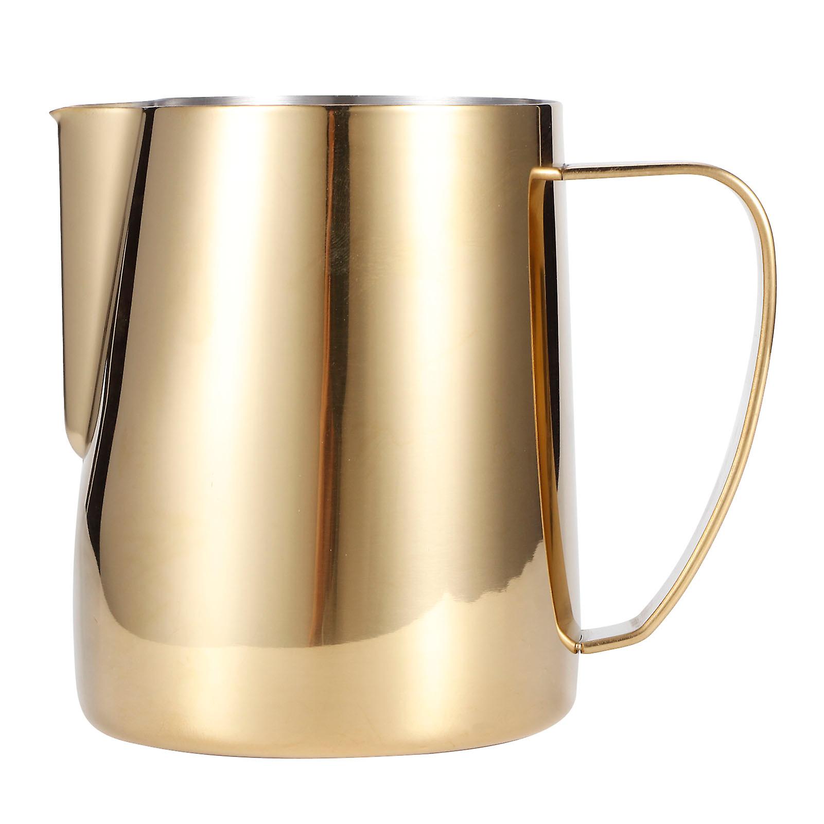 Coffee Jug 304 Stainless Steel Milk Frothing Cup Multifunction Latte Art Pitcher Accessorygold 600ml