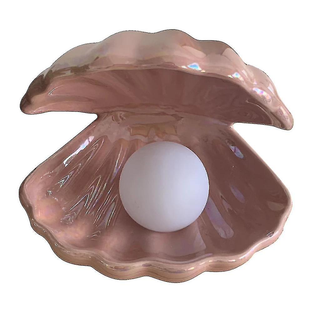 Ceramic Shell Lamp Bedroom Bedside Lamp(pink)