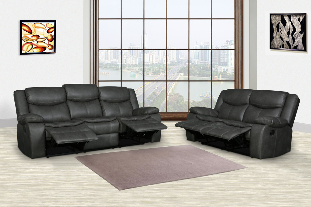 Arlington Leather Air Reclining Sofa 2 Piece Set   Contemporary   Living Room Furniture Sets   by Luxuriant Furniture  Houzz