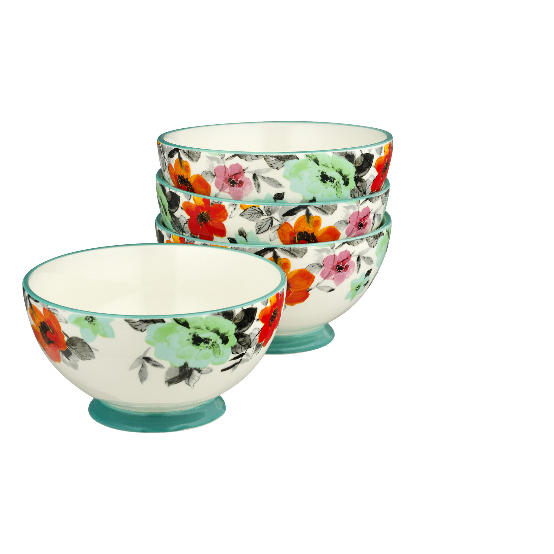 The Pioneer Woman Flea Market Floral Bowl， Set of 4